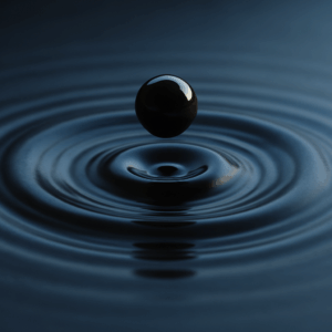 Oil droplet bouncing on a vibrating surface, simulating pilot-wave-like behavior.