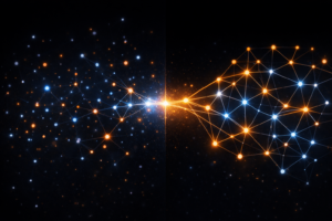 Emergent abilities appear suddenly, like phase transitions in physical systems.