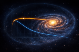Observed galaxy rotation curves remain flat, suggesting the presence of unseen mass.